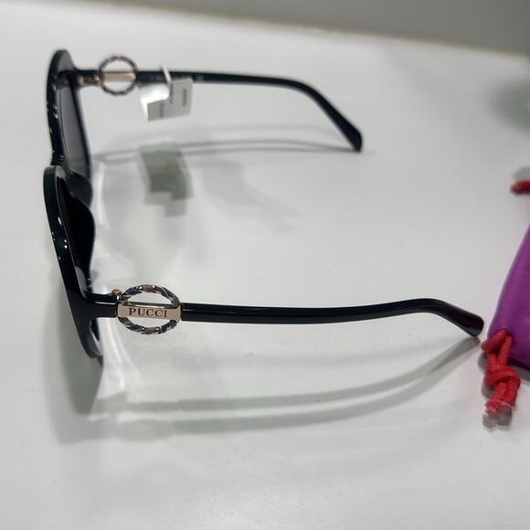 58mm Butterfly Sunglasses Emilio Pucci  Shiny Black  Smoke main image 5